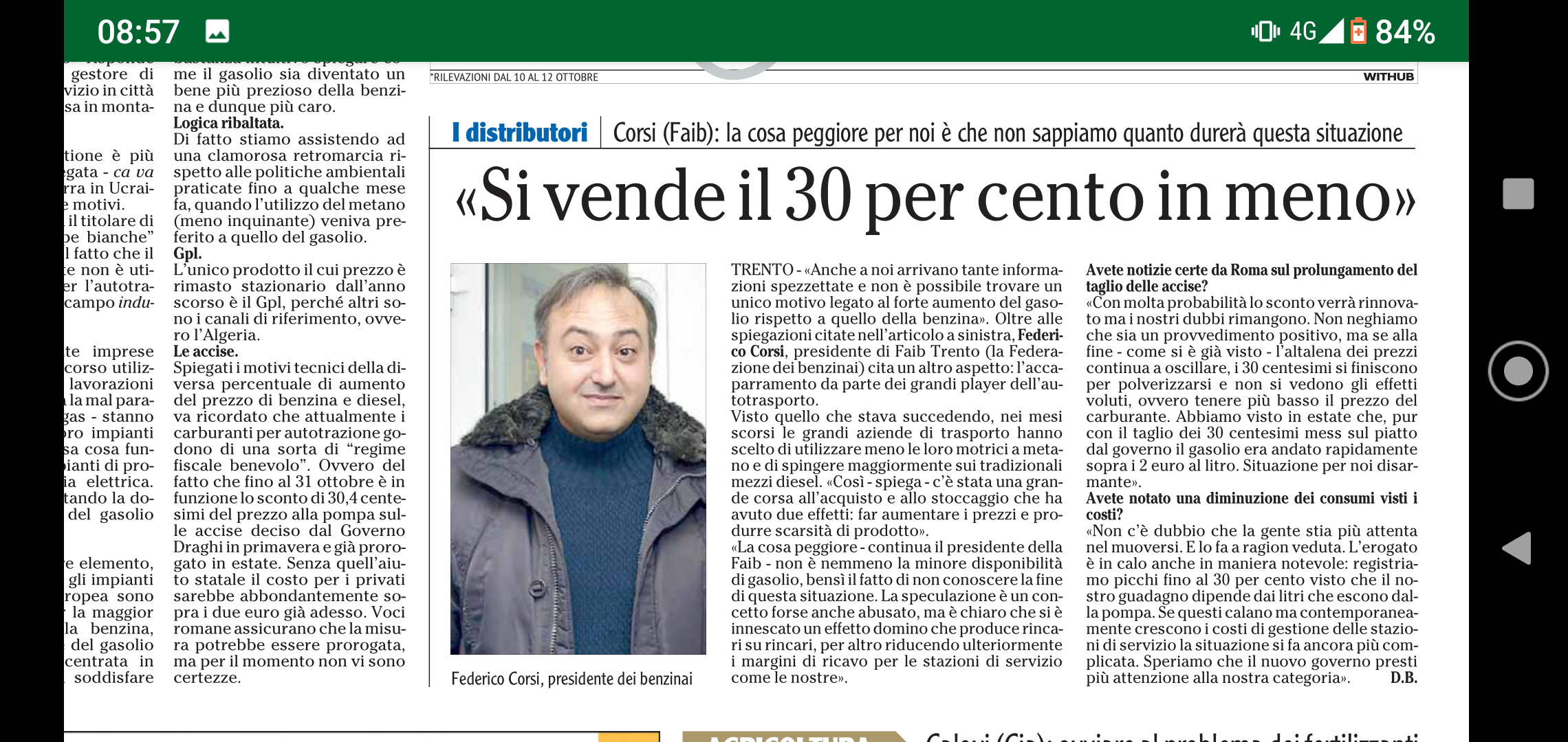 I gestori non sanno quanto durerà la situazione, viviamo in una situazione molto caotica.

Il taglio delle accise? Siamo in attesa di conferme da parte del governo.

L'i