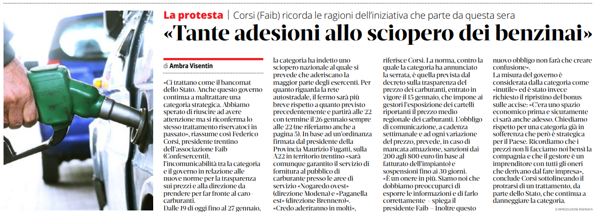 Lo sciopero di 48 ore dei benzinai: pompe chiuse dalle 19.00.

I sindacati dei distributori attaccano il governo.

Il T, 24 gennaio 2023.