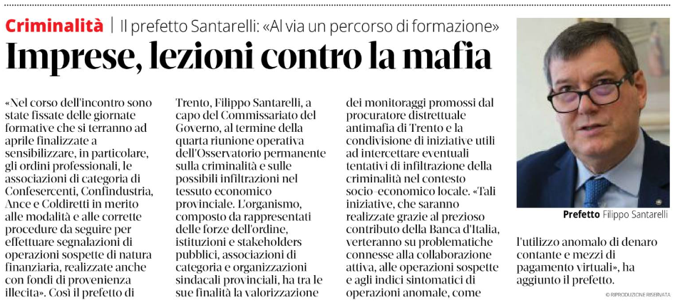 Criminalità: Imprese, lezioni contro la mafia.

il T Quotidiano , 26 gennaio 2024
