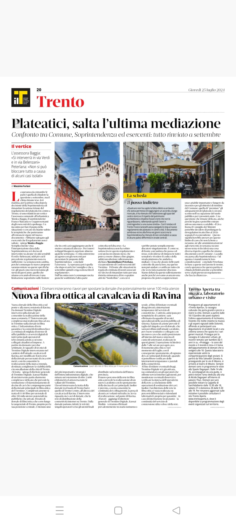 Trento, il regolamento dei plateatici: una storia infinita