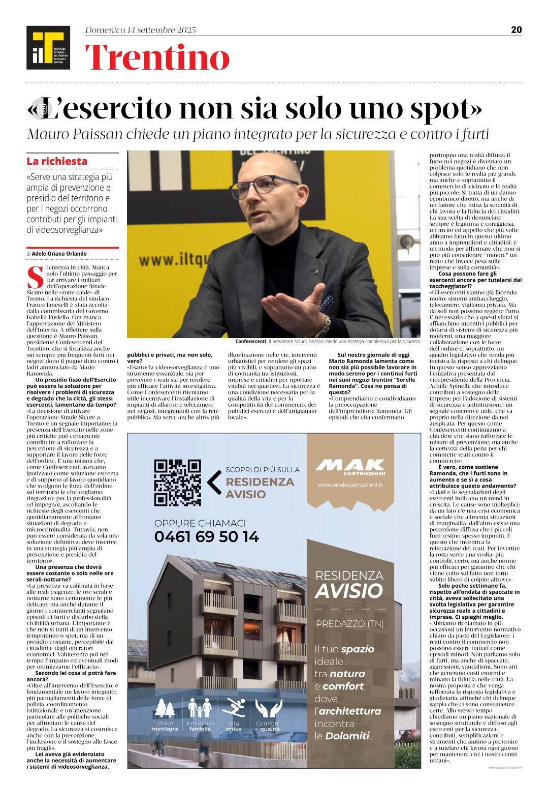 La sicurezza pubblica deve avere un piano delineato. Il T Quotidiano 14 settembre 2025